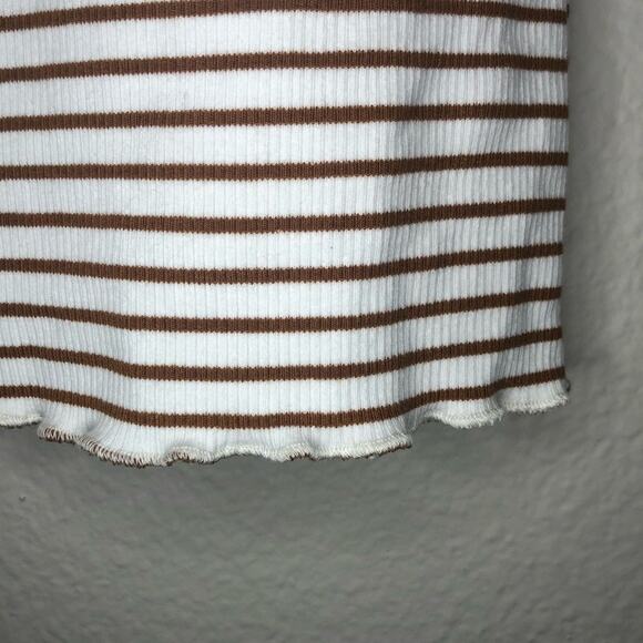 bishop + young cream striped ribbed turtleneck S - Picture 5 of 6